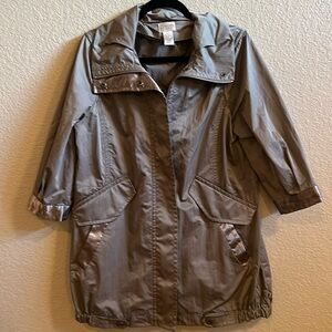 Zenergy Chico’s 1 Metallic Silver Jacket Excellent Condition
